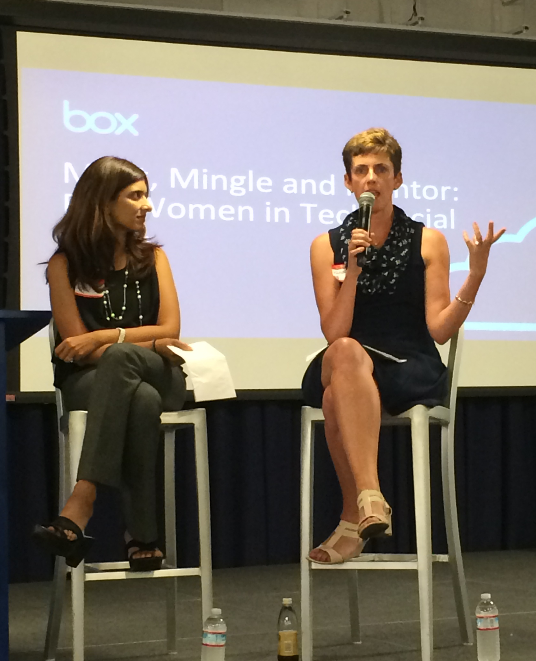 Karen speaking on a panel at Box