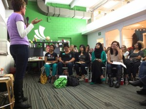 Karen speaking at a Femgineer Forum