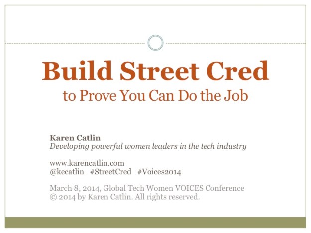 Title page of Karen't Street Cred presentation