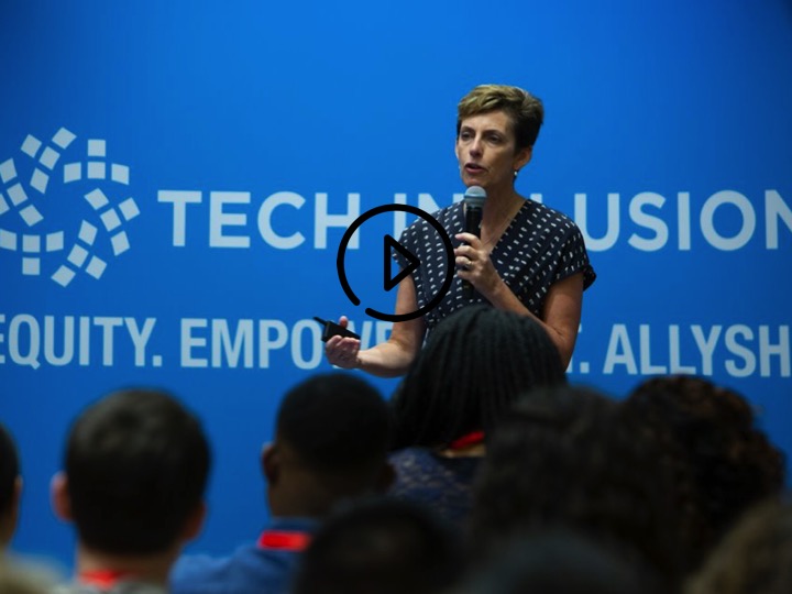 Catlin speaking at the Tech Inclusion 2019 conference